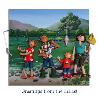 Salutations de la carte d'art vierge des lacs