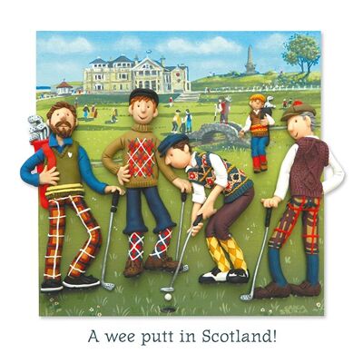 A wee putt in Scotland blank art card