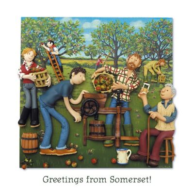 Saludos desde Somerset tarjeta de arte en blanco