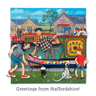 Saludos desde Staffordshire tarjeta de arte en blanco