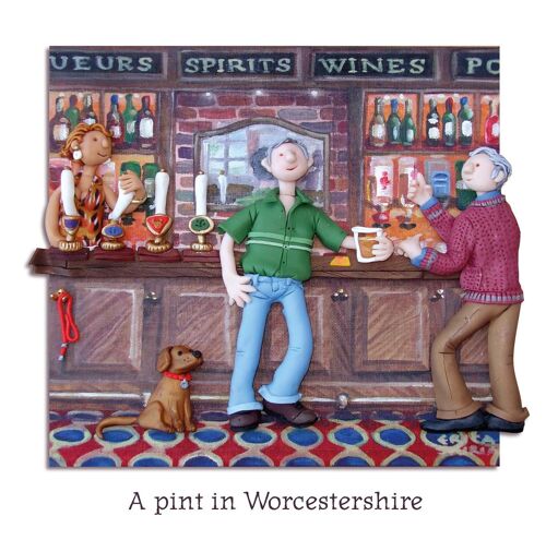 A pint in Worcestershire blank art card