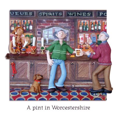 A pint in Worcestershire blank art card