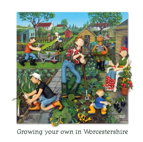 Growing your own in Worcestershire blank art card