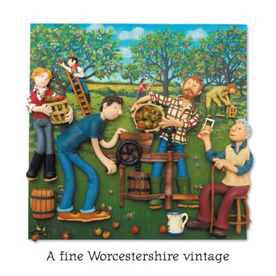 Una fina tarjeta de arte vintage en blanco de Worcestershire.