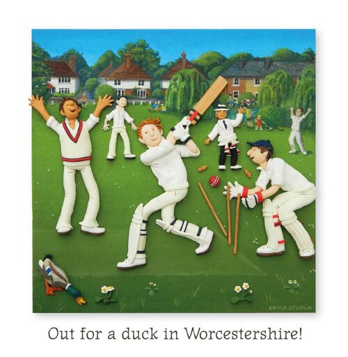 Out for a duck in Worcestershire blank art card