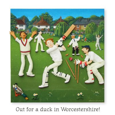 Heraus für eine Ente in der leeren Kunstkarte Worcestershires