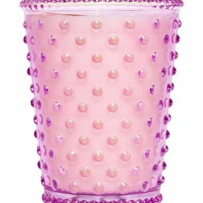 Simpatico Hobnail Glass Candle #43 Rhubarb & Rose