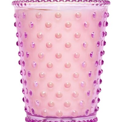 Bougie Simpatico Hobnail Glass #43 Rhubarbe & Rose