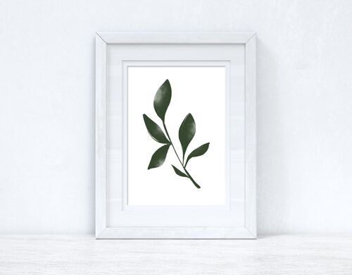 Green Watercolour Leaf 3 Bedroom Home Print A4 Normal