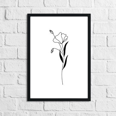 Flower 10 Simple Line Work Bedroom Home Print A4 Normal