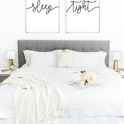 Sleep Tight Dormitorio Juego De 2 Juego De Impresión A4 Normal