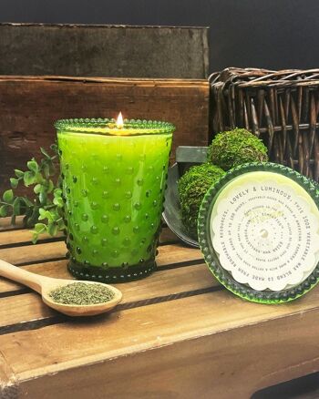 Simpatico Hobnail Glass Candle #51 Thé vert et concombre 2