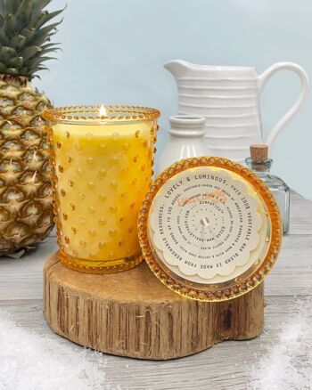 Bougie en verre Simpatico Hobnail #89 Pina Colada 2