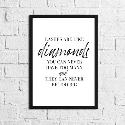 Lashes Are Like Diamonds Dressing Room Simple Print A4 Normal