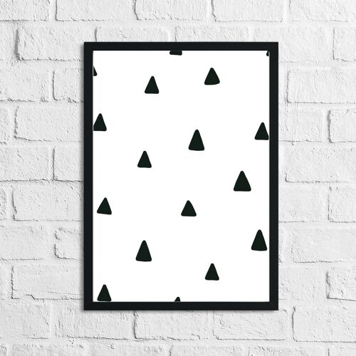 Scandinavian Triangle Pattern Childrens Nursery Bedroom Prin A4 Normal