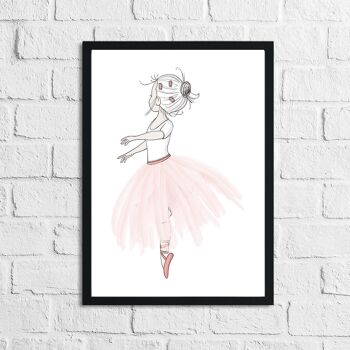 Impression de chambre d'enfant rose ballerine A4 Normal