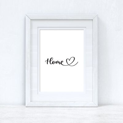 HOME Heart Line Home Simple Room Print A4 Normal