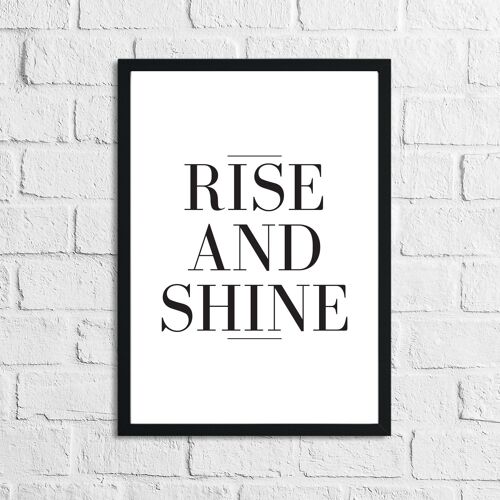 Rise And Shine Bedroom Simple Print A4 Normal