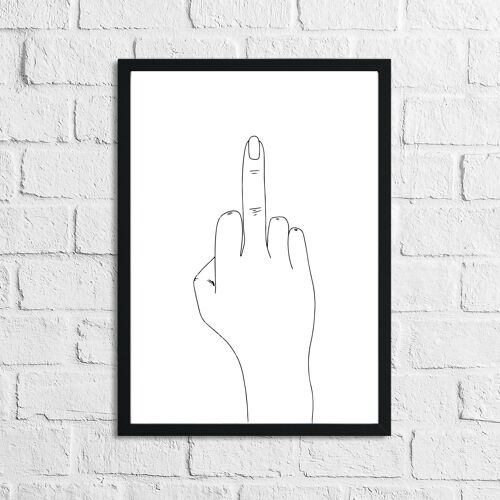 Middle Finger Hand Humorous Funny Bathroom Print A4 Normal