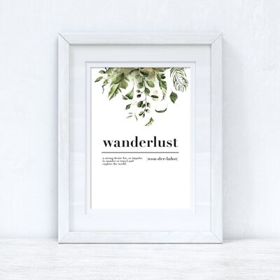 Wanderlust Definition Watercolor Greenery Gold Inspirationa A4 Normal