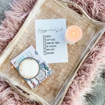 Hygge Check List Candela Semplice Umoristico Home Stampa A4 Normale