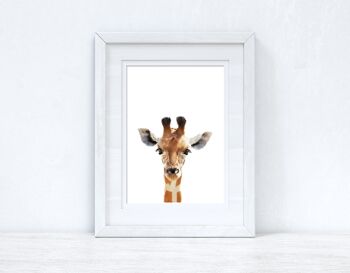 Bébé girafe animal sauvage chambre d'enfant unisexe chambre d'enfant impression A4 normal