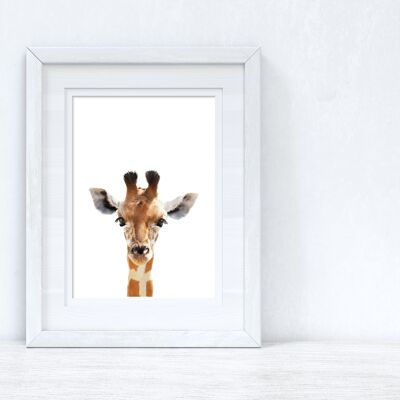 Baby Giraffe Wild Animal Unisex Nursery Childrens Room Print A4 Normal
