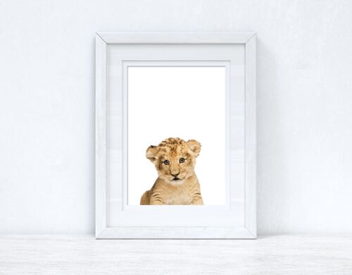 Baby Lion Wild Animal Unisex Nursery Childrens Room Print A4 Normal