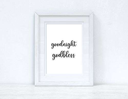 Goodnight Godbless Bedroom Room Print A4 Normal