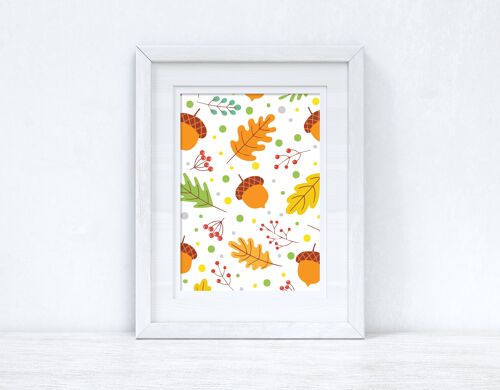 Autumn Fall Leaves Autumn Seasonal Home Print A4 Normal