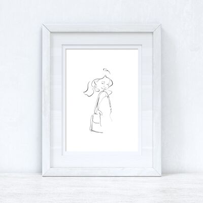 Line Work Woman Happy Simple Home Dormitorio Vestidor Prin A4 Normal