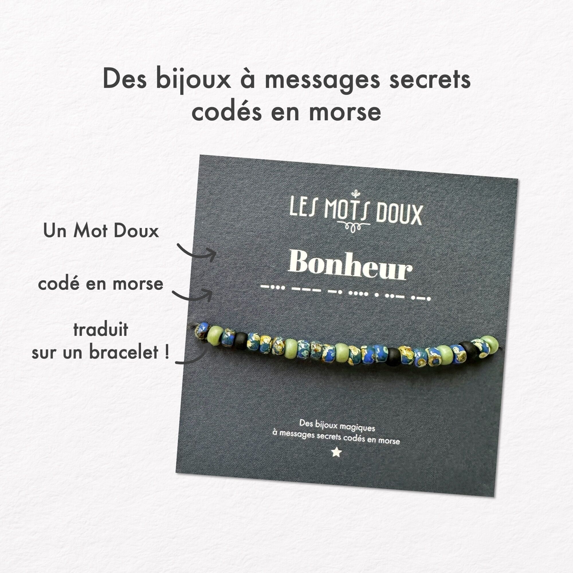 Bracciale da uomo codice morse: Happiness