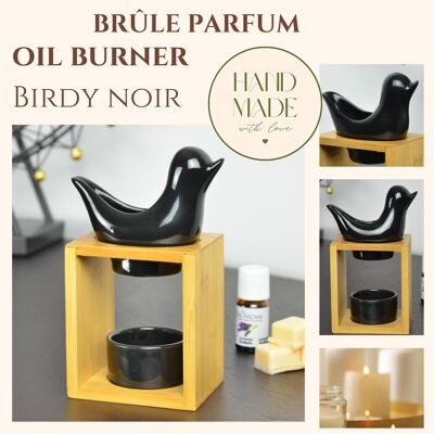 Parfümbrenner Naturea Serie – Black Birdy – Diffusion von ätherischen Ölen, duftenden Wachsen – Aromatherapie-Kerzenhalter – Dekorationsidee