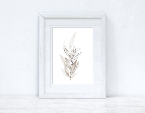 Greys Naturals Watercolour Leaves Bedroom Home Print A4 Normal