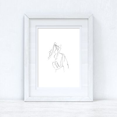 Line Work Woman With Bag Simple Home Bedroom Dressing Room P A4 Normal