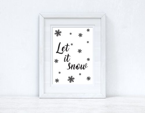 Let It Snow Christmas Seasonal Home Print A4 Normal