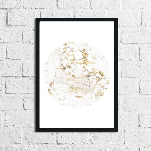 Marble White Gold Circle Home Simple Home Print A4 Normal