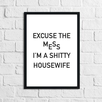 Excuse The Mess Im Humorous Funny Home Print A4 Normal