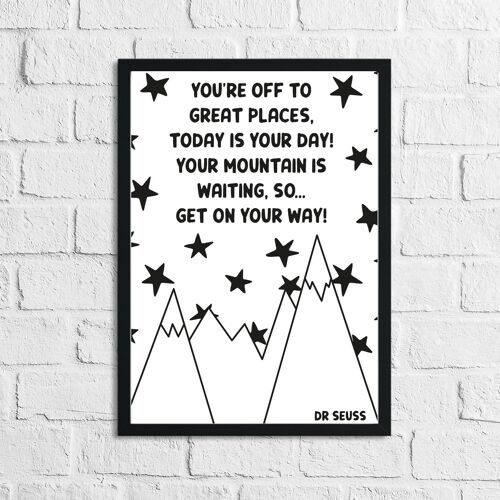 Mountains Childrens Room Bedroom Print A4 Normal