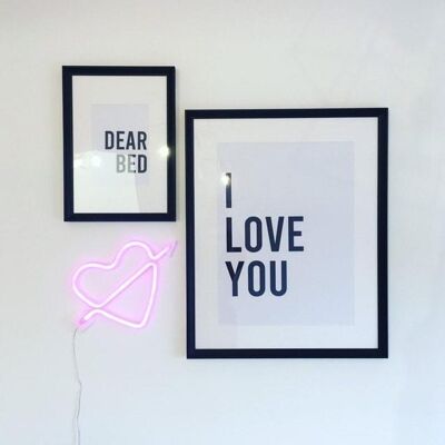 Dear Bed I Love You Black Bold Set Of 2 Bedroom A4 Normal