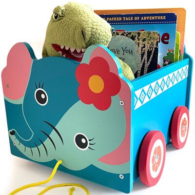 ELEPHANT PULL ALONG TOY BOX (Flat Packed)