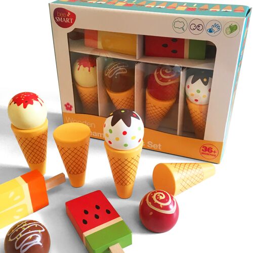 Wooden ice cream set