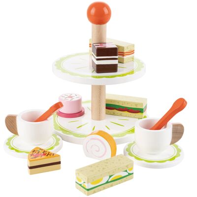 Wooden afternoon tea set