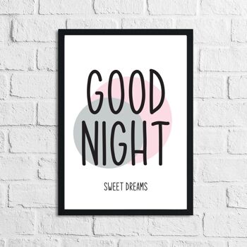 Goodnight Sweet Dreams 2 Impression de chambre d'adolescent pour enfants A4 Normal
