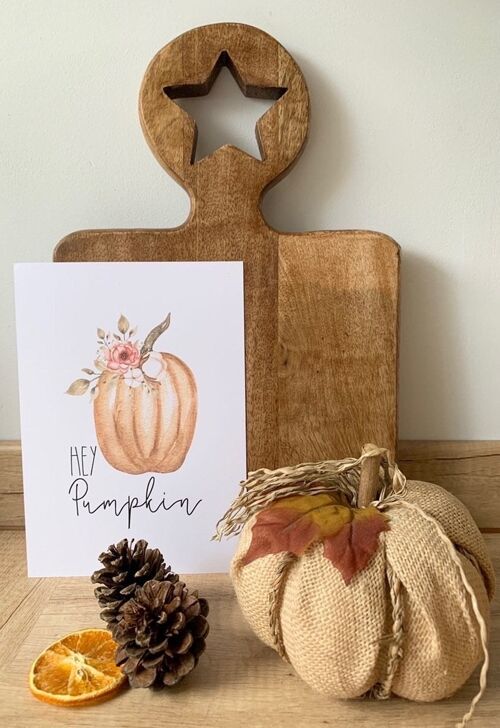 Hey Pumpkin Autumn Seasonal Home Print A4 Normal