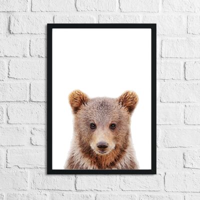 Bear Animal Woodlands Nursery Childrens Room Print A4 Normal