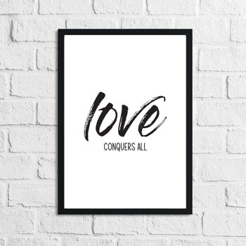 Love Conquers All Brush Chambre à coucher Impression A4 Normal