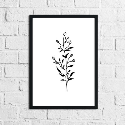 Flower 7 Simple Line Work Schlafzimmer Home Print A4 Normal