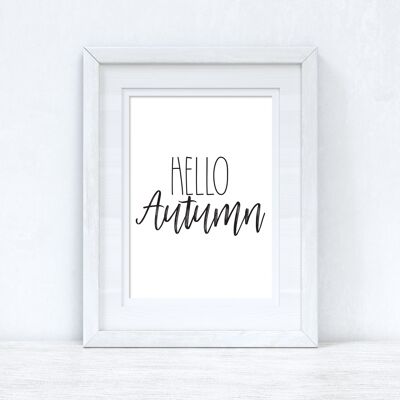 Hello Autumn Seasonal Home Print A4 Normal