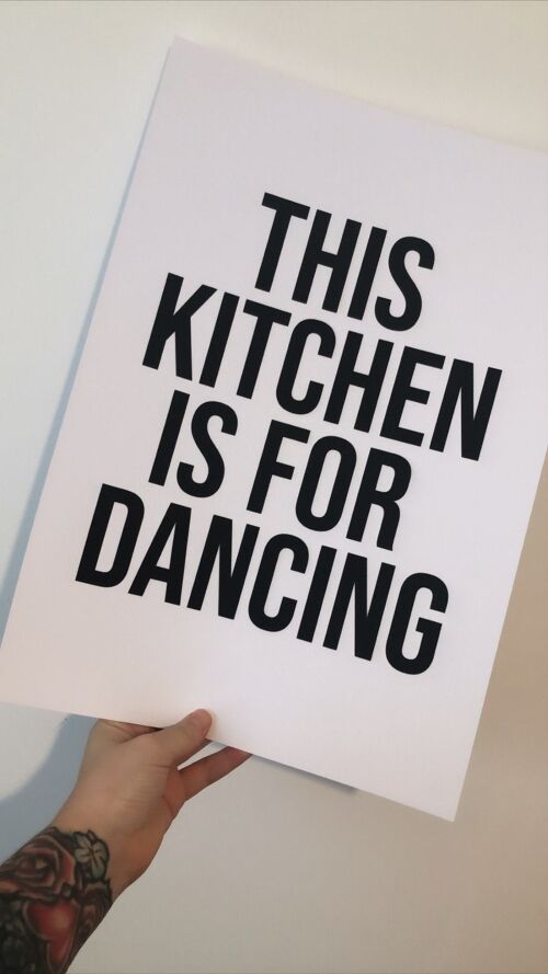 This Kitchen Is For Dancing Bold Kitchen Simple Print A4 Normal